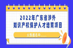 來了！「2022年廣東省涉外知識產(chǎn)權(quán)保護(hù)人才培育項目」火熱報名中！