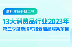 13大消費品行業(yè)：2023年第三季度新增可接受商品服務項目名稱