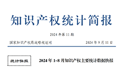 2024年1-8月專利、商標(biāo)、地理標(biāo)志等知識產(chǎn)權(quán)主要統(tǒng)計數(shù)據(jù) | 附數(shù)據(jù)詳情