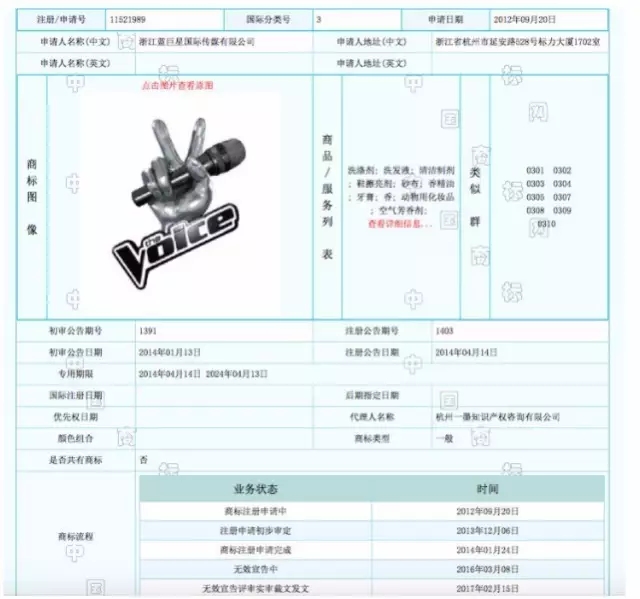 浙江衛(wèi)視提訴訟 稱"好聲音"注冊(cè)商標(biāo)仍合法有效