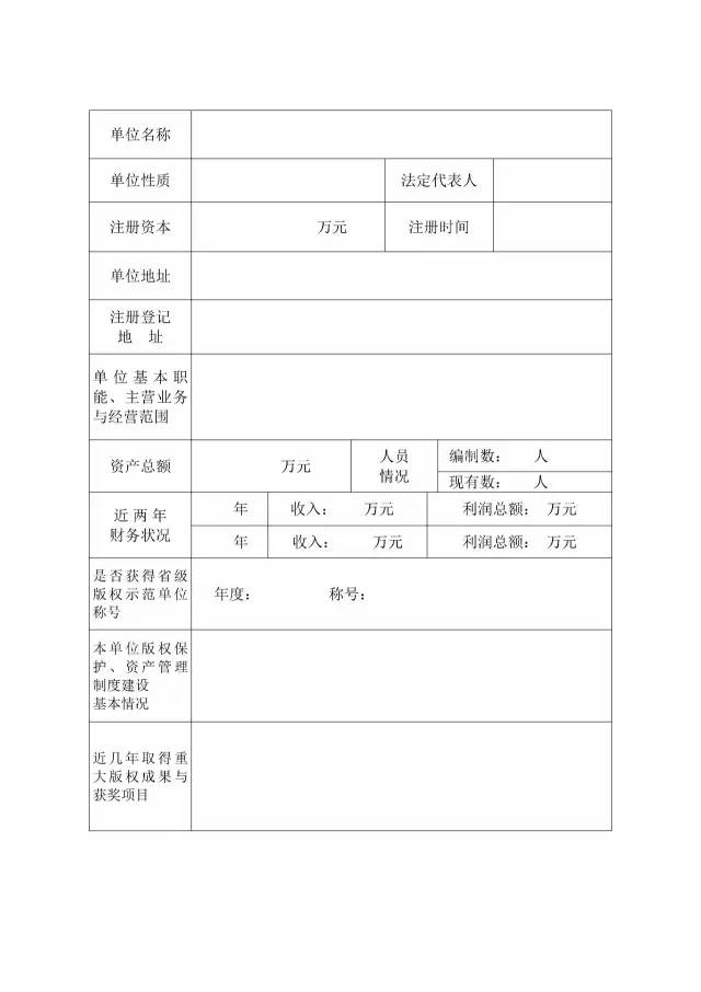 國家版權局：統(tǒng)一啟用全國版權示范城市、示范單位等申報表通知（附申請表）