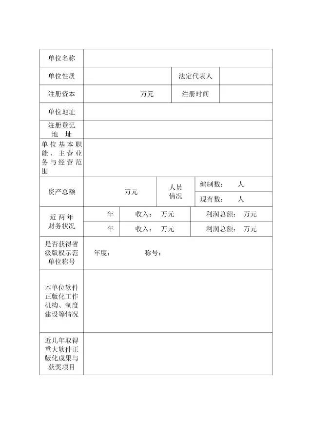 國家版權局：統(tǒng)一啟用全國版權示范城市、示范單位等申報表通知（附申請表）