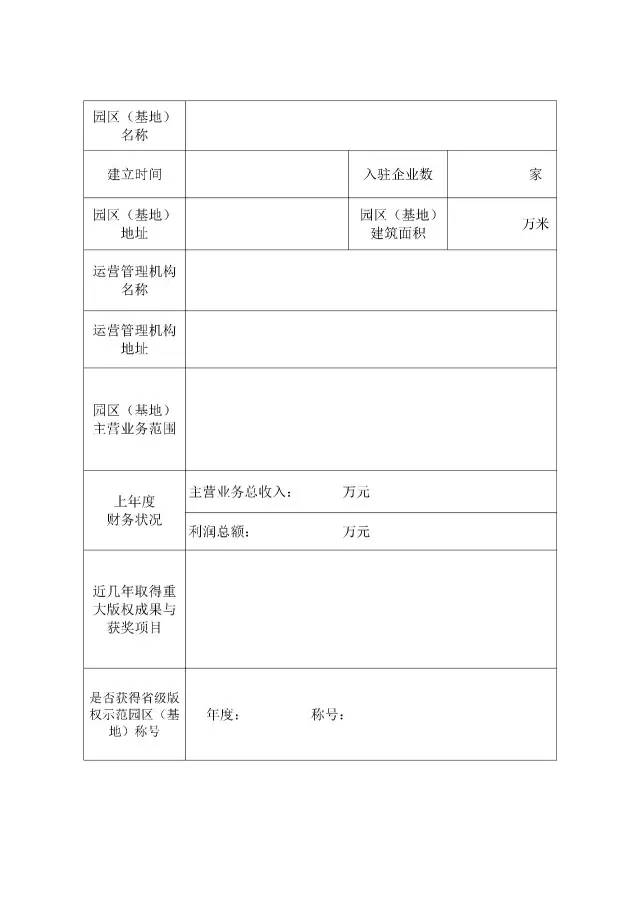 國家版權局：統(tǒng)一啟用全國版權示范城市、示范單位等申報表通知（附申請表）