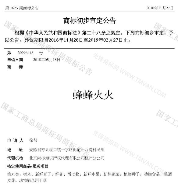 “吾沒想稻；糕手云集”等商標公告中有意思的商標