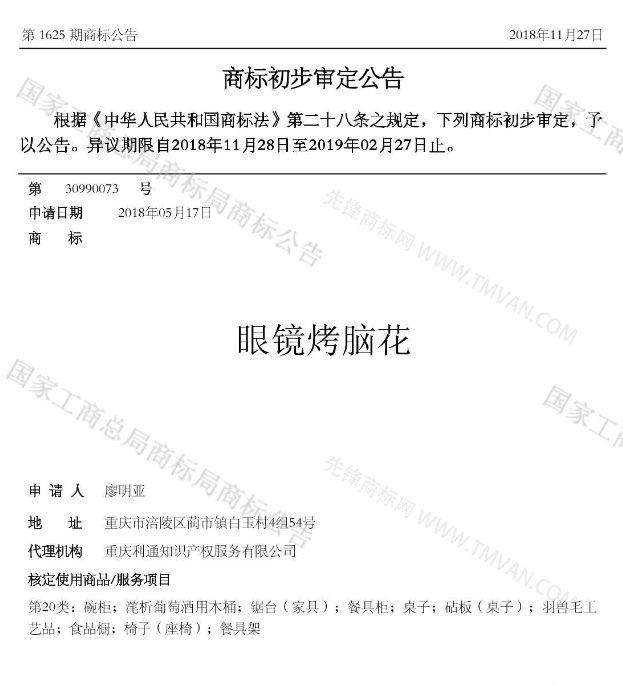 “吾沒想稻；糕手云集”等商標公告中有意思的商標