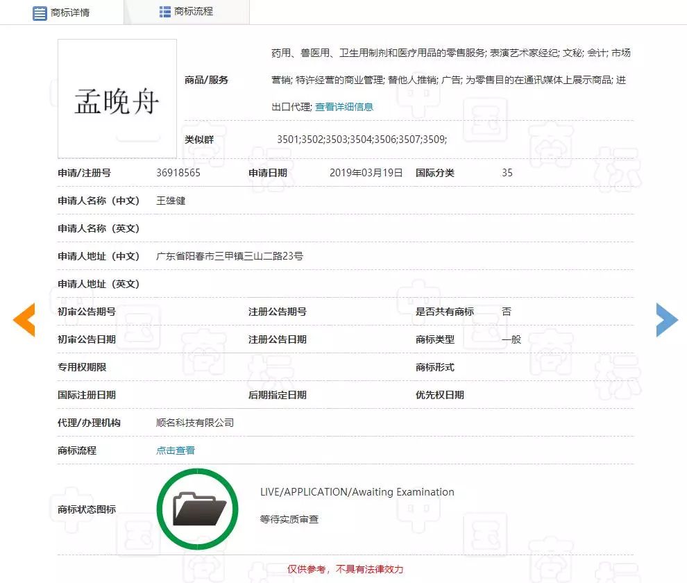 “任正非”、“孟晚舟”姓名被搶注為商標(biāo)？