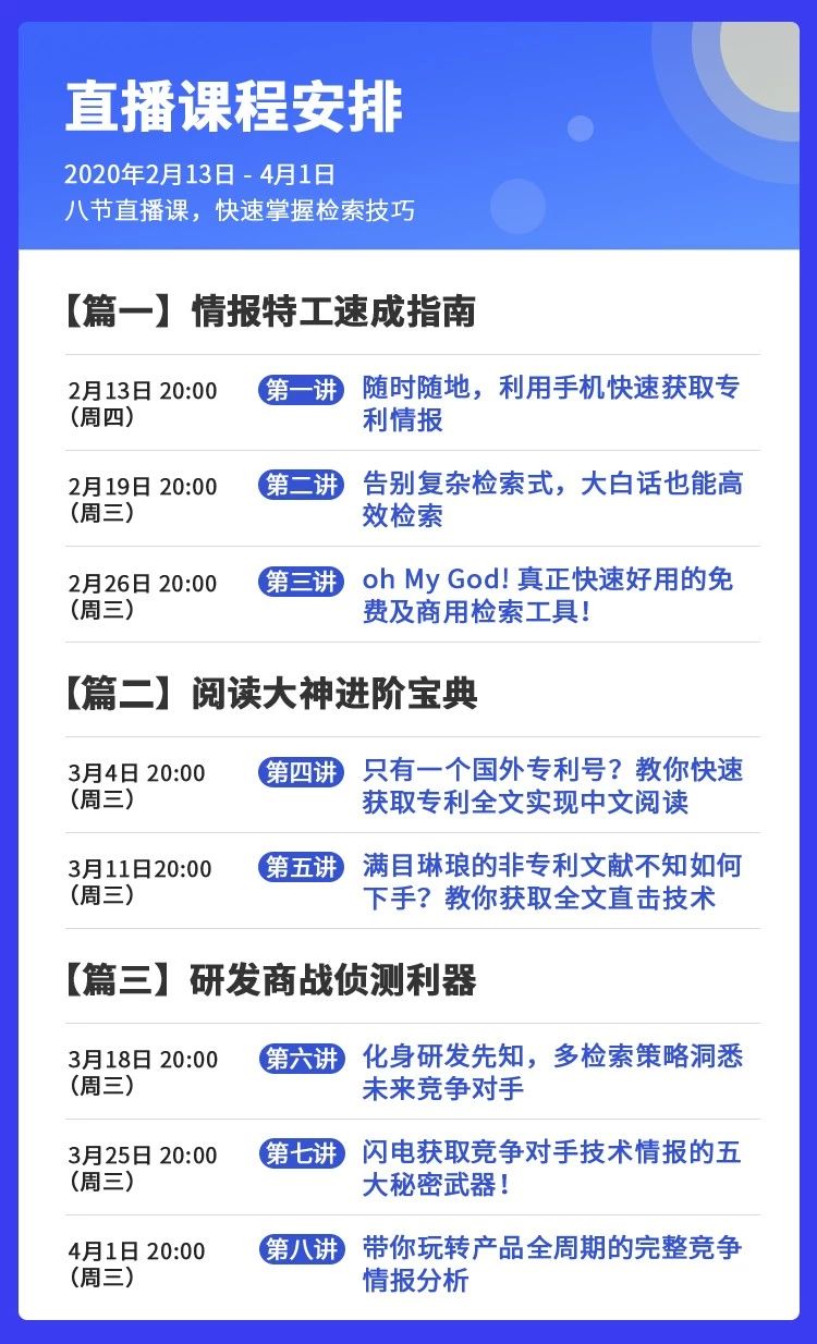 直播報(bào)名！「專利檢索零基礎(chǔ)特別課程」全網(wǎng)首發(fā)