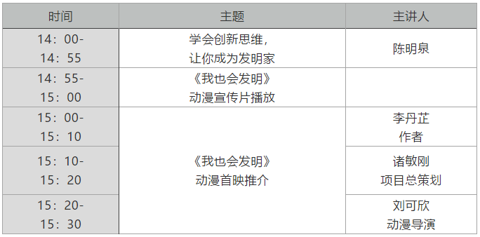 周二下午14:00直播！留住孩子的想象力——《我也會發(fā)明》動漫首映推介！