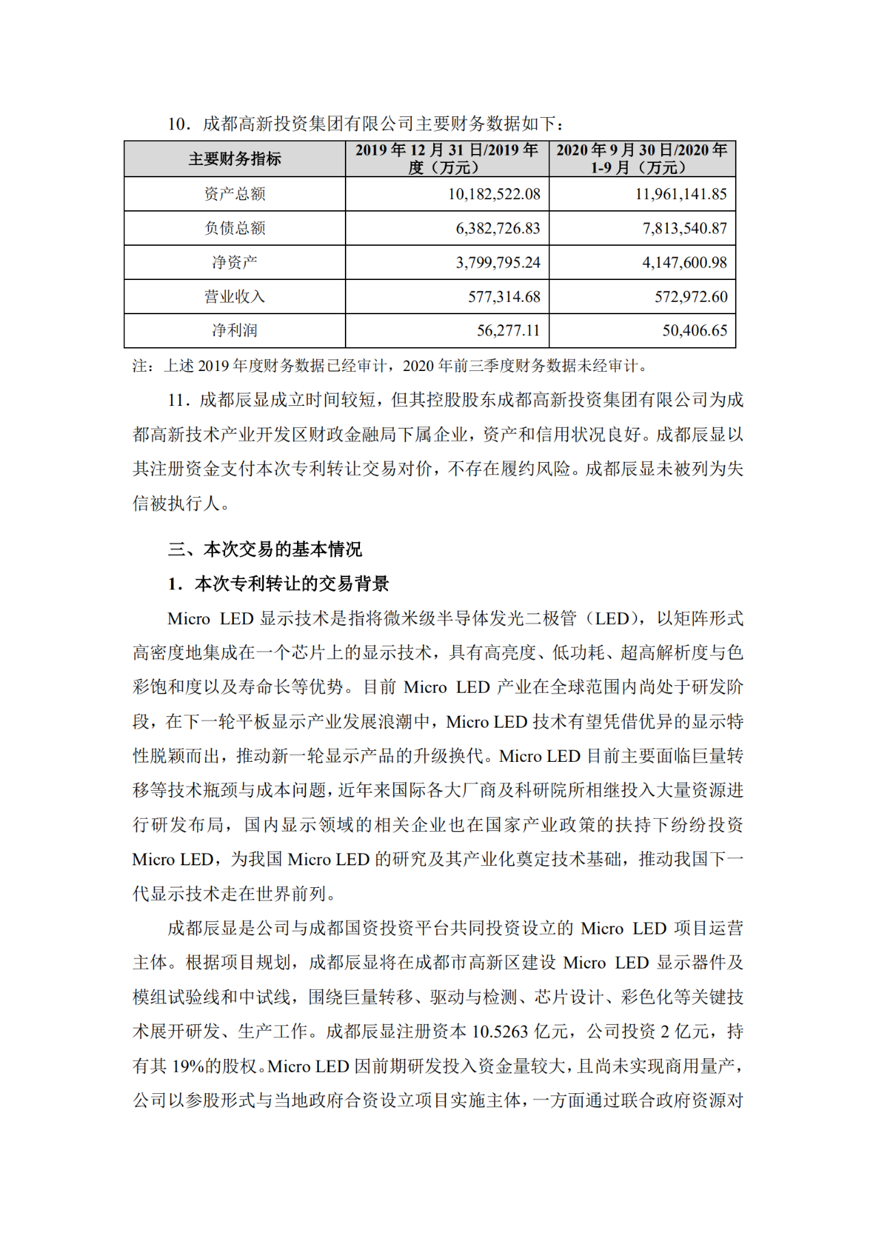 價值3億！維信諾將506項MicroLED專利轉(zhuǎn)讓與成都辰顯