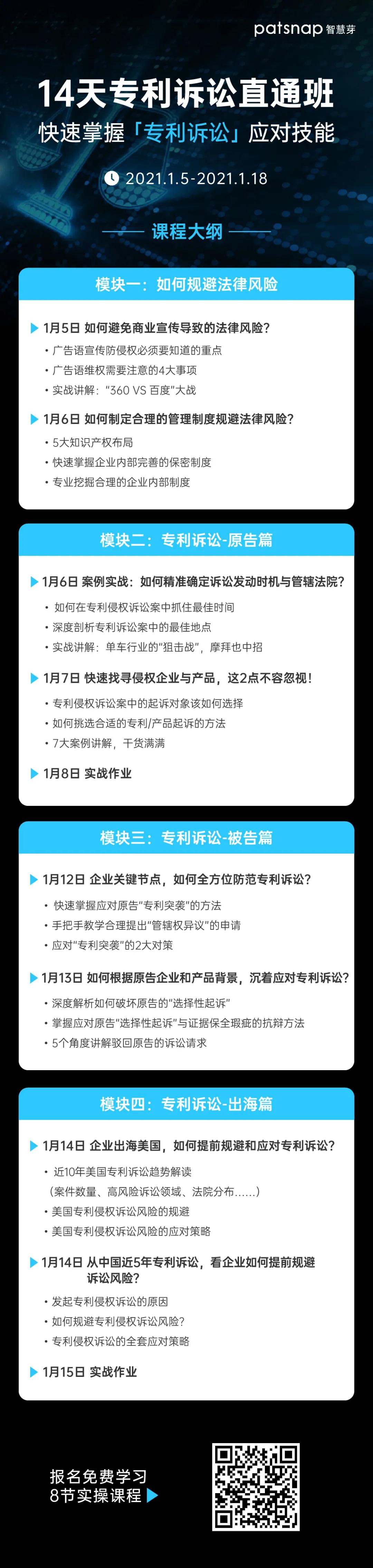 14天8節(jié)課，快速掌握「專利訴訟」的實(shí)務(wù)技巧