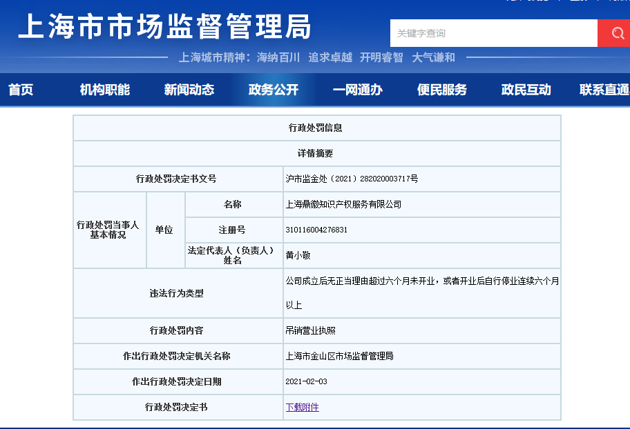 因6個(gè)月未開業(yè)/停業(yè)，這兩家知識(shí)產(chǎn)權(quán)服務(wù)機(jī)構(gòu)被吊銷執(zhí)照！