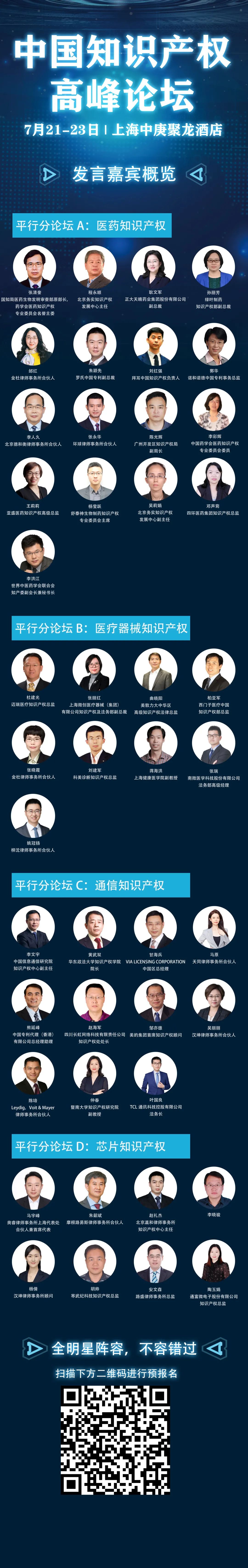 誠邀出席 | 中國知識產權高峰論壇（CIPF）最新議程