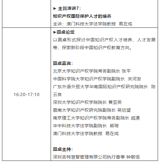 倒計時1天！粵港澳大灣區(qū)知識產(chǎn)權人才發(fā)展大會全天議程公開