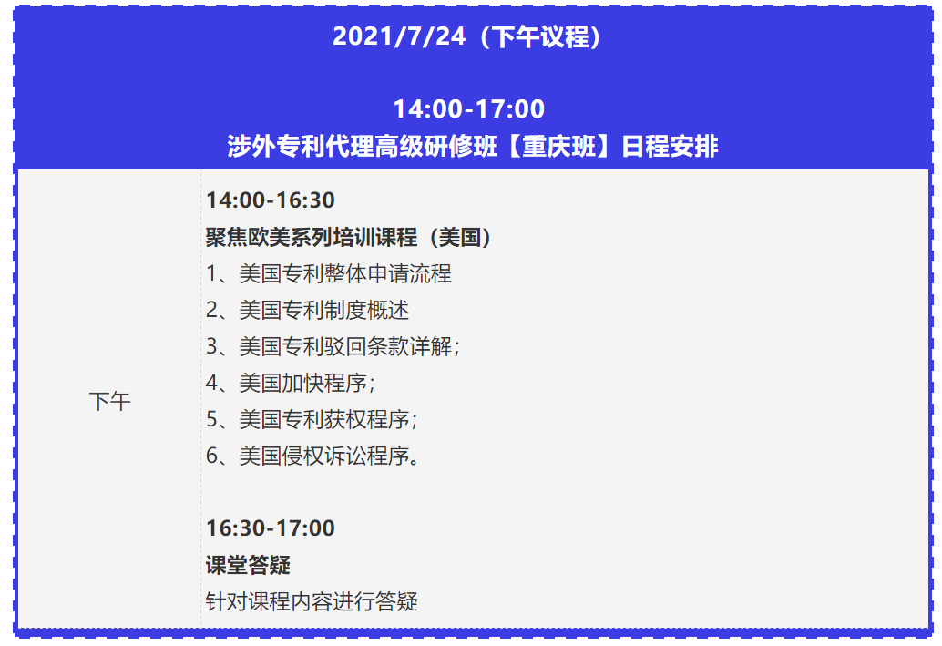 證書(shū)公布！2021年「涉外專(zhuān)利代理高級(jí)研修班【重慶站】」來(lái)啦！