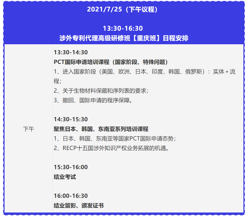 證書(shū)公布！2021年「涉外專利代理高級(jí)研修班【重慶站】」來(lái)啦！