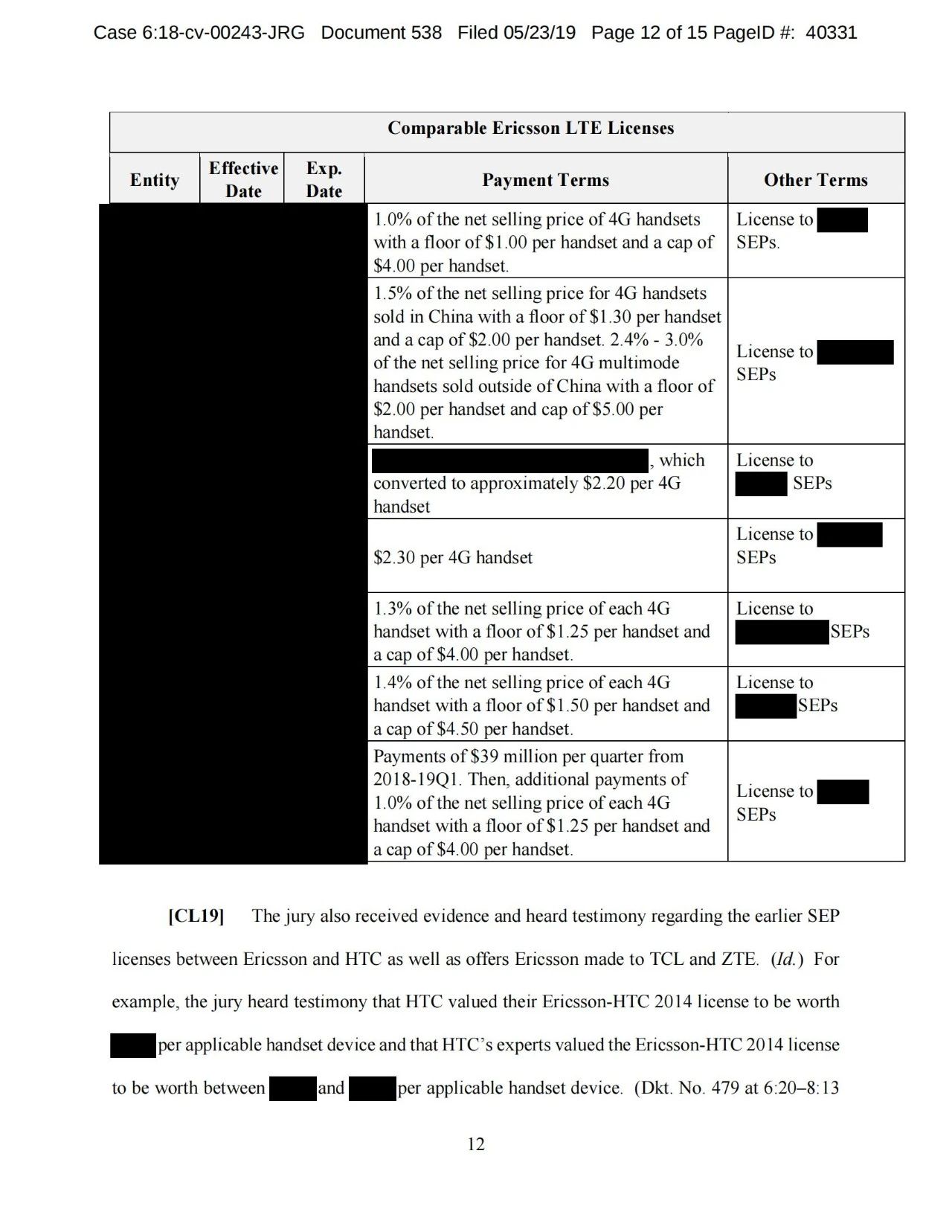 美國第五巡回上訴法院二審判決認定愛立信符合FRAND承諾