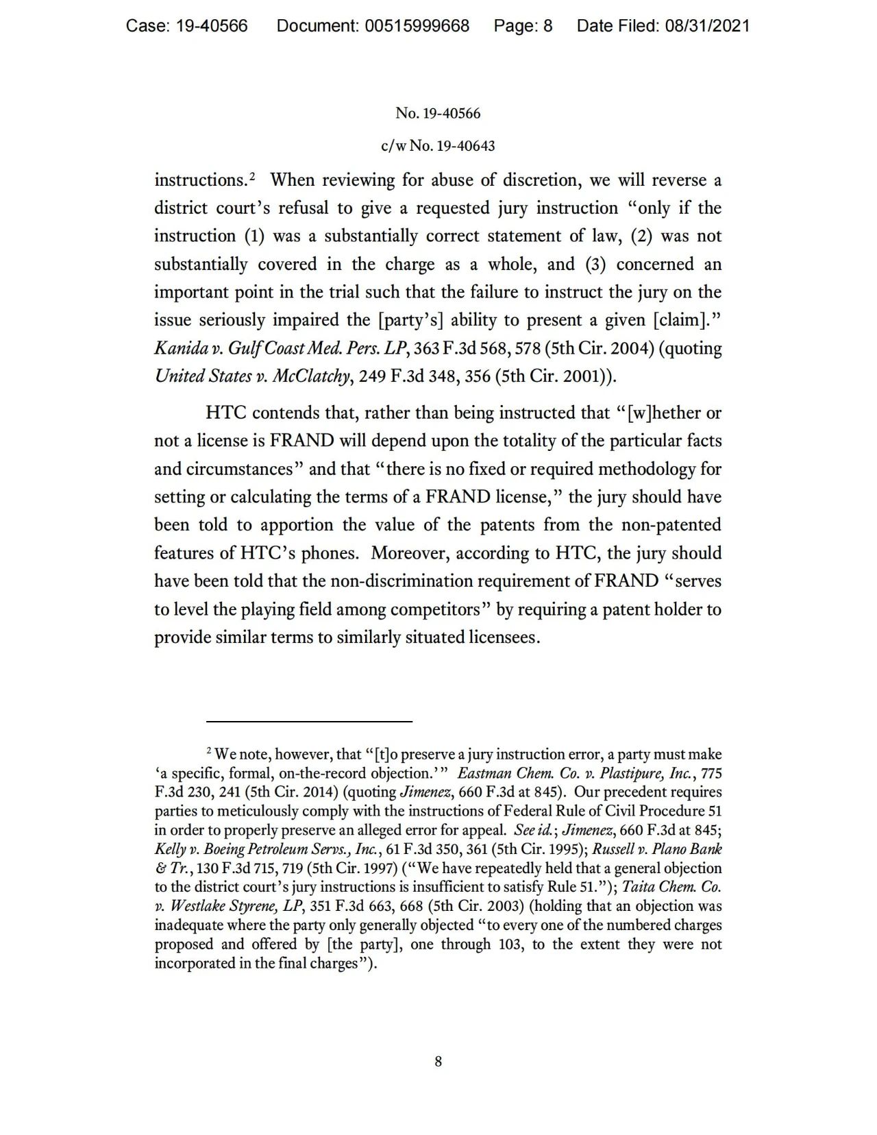 美國第五巡回上訴法院二審判決認定愛立信符合FRAND承諾