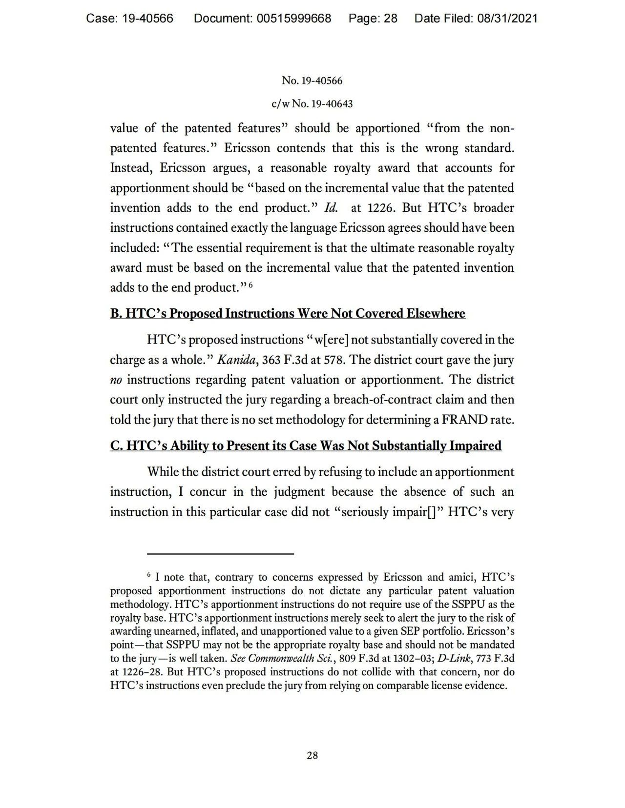 美國第五巡回上訴法院二審判決認定愛立信符合FRAND承諾