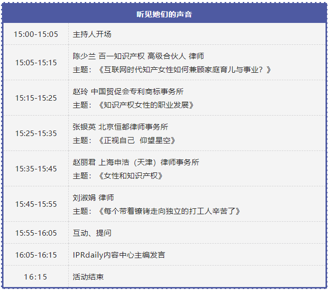 今日舉辦！聽見她們的聲音！IPR Daily作者“見字不如見面”線上沙龍分享會(huì)