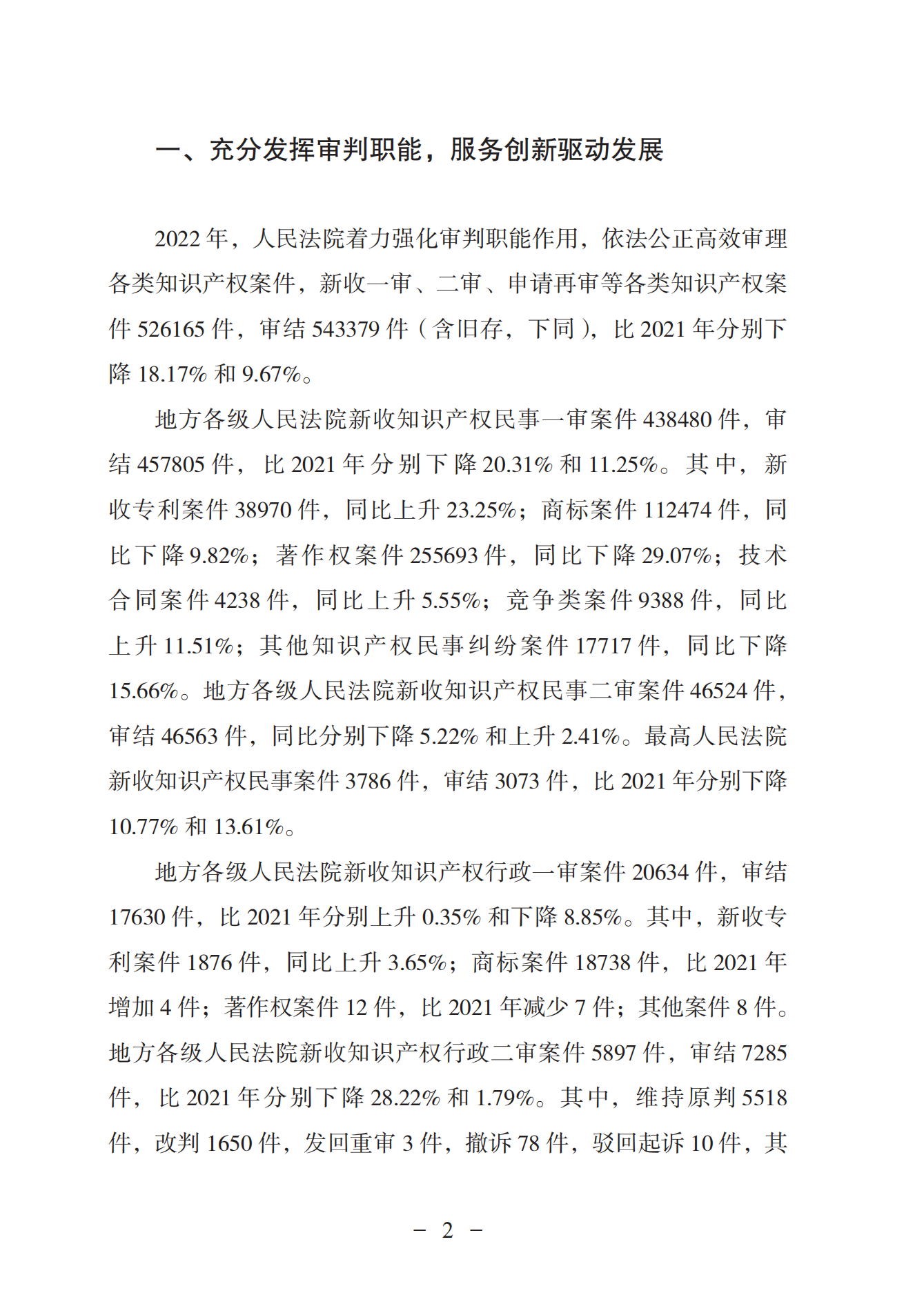 《中國(guó)法院知識(shí)產(chǎn)權(quán)司法保護(hù)狀況（2022年）》全文發(fā)布！