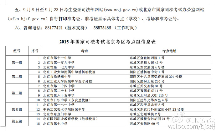 關于2016年北京市國家司法考試網(wǎng)上選擇考點組的通知