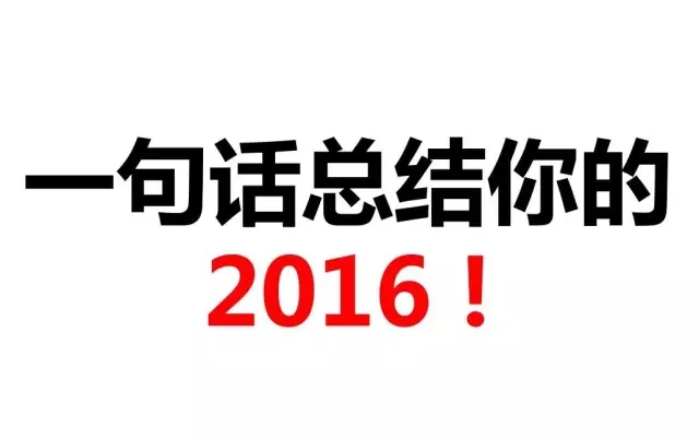 一句話總結你的2016 __________________